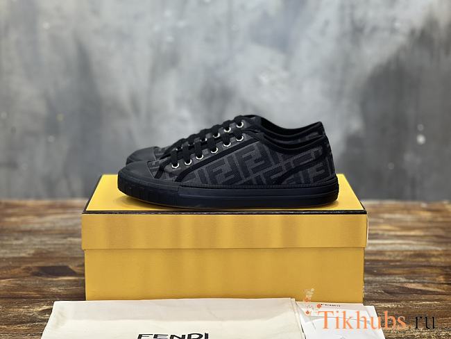 Fendi Domino Sneakers FF Motif Fabric Black - 1