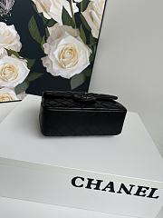 Chanel Top Handle Flap Bag Black Lambskin Black Hardware 20x12x6cm - 5