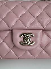 Chanel Top Handle Flap Bag Pink Lambskin Gold 20x12x6cm - 5