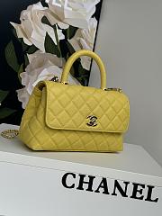 Chanel Coco Handle Bag Yellow Caviar Gold 24cm - 4