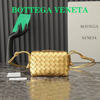 Bottega Veneta Mini Loop Camera Bag Gold 17x10x6cm