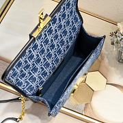 Dior 30 Montaigne Bag Blue Denim Oblique Jacquard 25x15x8cm - 6