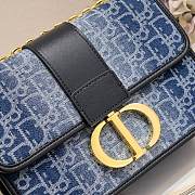 Dior 30 Montaigne Bag Blue Denim Oblique Jacquard 25x15x8cm - 3