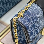 Dior 30 Montaigne Bag Blue Denim Oblique Jacquard 25x15x8cm - 2