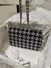 Chanel Evening Bag Calf Leather Black Silver 21x13x8cm - 3