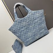 YSL Icare Maxi Shopping Bag Blue Denim 52x32x8cm - 4