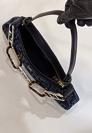 Fendi FF O'Lock Swing Shoulder Bag Blue 32x6x12cm - 4