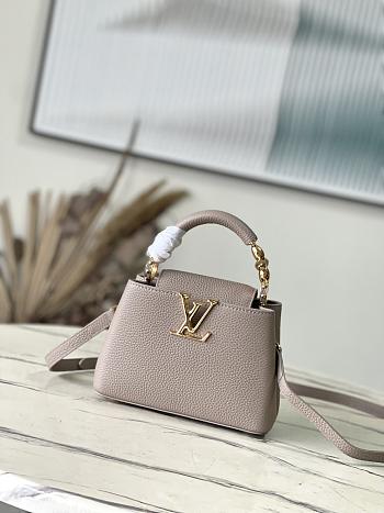 Louis Vuitton LV Mini Capucines Grey 21x14x8cm