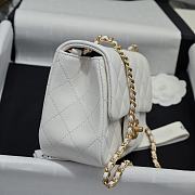 Chanel Mini Flap Bag White Bell 18x13x7cm - 5