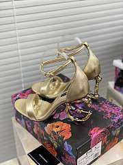 DG Baroque Gold Leather Heel 10cm - 3