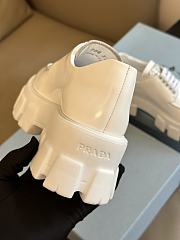 Prada Monolith Lace Up White Loafers - 2