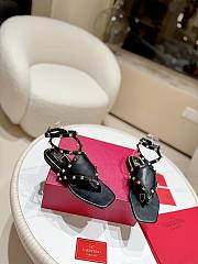 Valentino Garavani Rockstud Open Toe Black Sandals - 1