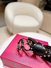 Valentino Garavani Rockstud Open Toe Black Sandals - 5