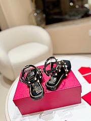 Valentino Garavani Rockstud Open Toe Black Sandals - 3