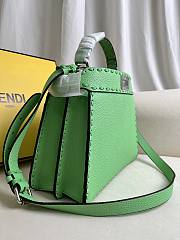 Fendi Peekaboo ISeeU Small Green Leather Bag 27x21x11cm - 5