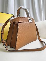 Fendi Peekaboo ISeeU Small Brown Leather Bag 27x21x11cm - 6