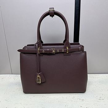 Celine Conti Bag Natural Calfskin Wine 36.5x26x15cm