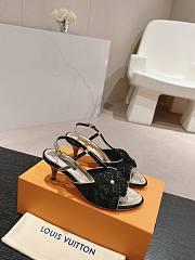 Louis Vuitton LV Black Monogram Denim Sandals 5.5cm - 1