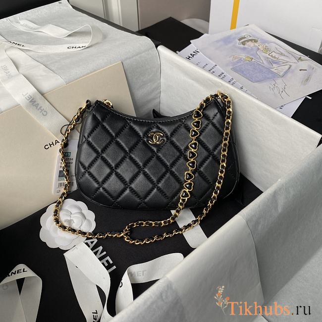 Chanel 24P Hobo Bag Black 20x13x4.5cm - 1