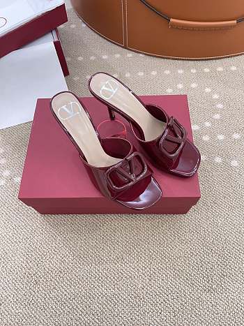 Valentino Garavani VLogo Signature Sandals Red Wine 8cm