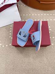 Valentino Blue Slides - 4