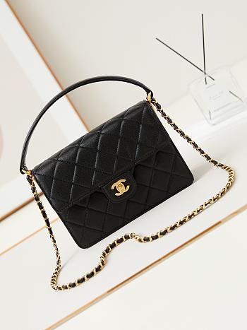 Chanel Top Handle Black Caviar Gold 23x16x5cm