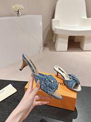 Louis Vuitton LV Denim Blue Monogram Mule Sandals 6cm - 4