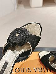 Louis Vuitton LV Denim Black Monogram Mule Sandals 6cm - 4