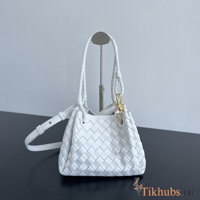 Bottega Veneta Andiamo Parachute Tote White 21x17x16.5cm - 1