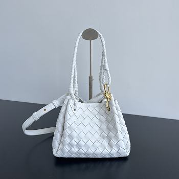 Bottega Veneta Andiamo Parachute Tote White 21x17x16.5cm