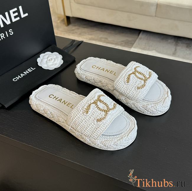 Chanel White Slides 06 - 1