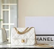 Chanel Flap Bag Heart White Caviar Gold 20cm - 1