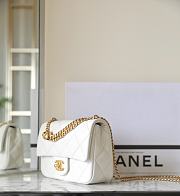 Chanel Flap Bag Heart White Caviar Gold 20cm - 2