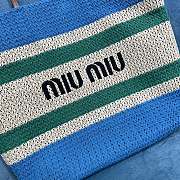 Miu Miu Woven Tote Bag Blue Green 40x34x16cm - 3