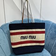 Miu Miu Black Woven Fabric Tote Bag 40x34x16cm - 1