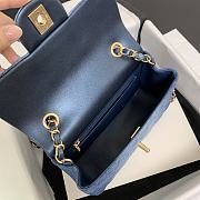 Chanel Small Flap Bag Denim Blue Gold 20cm - 5