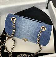 Chanel Small Flap Bag Denim Blue Gold 20cm - 4