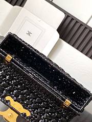 Celine Chain Shoulder Bag Raffia Black 20.5x10.5x4cm - 5