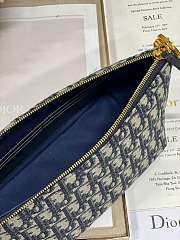 Dior Diorstar Hobo Bag With Chain Blue Oblique 28.5 x 14.5 x 10 cm - 5