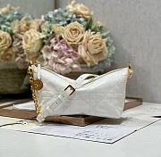 Dior Diorstar Hobo Bag With Chain White Macrocannage 28.5 x 14.5 x 10 - 1