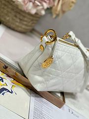 Dior Diorstar Hobo Bag With Chain White Macrocannage 28.5 x 14.5 x 10 - 4