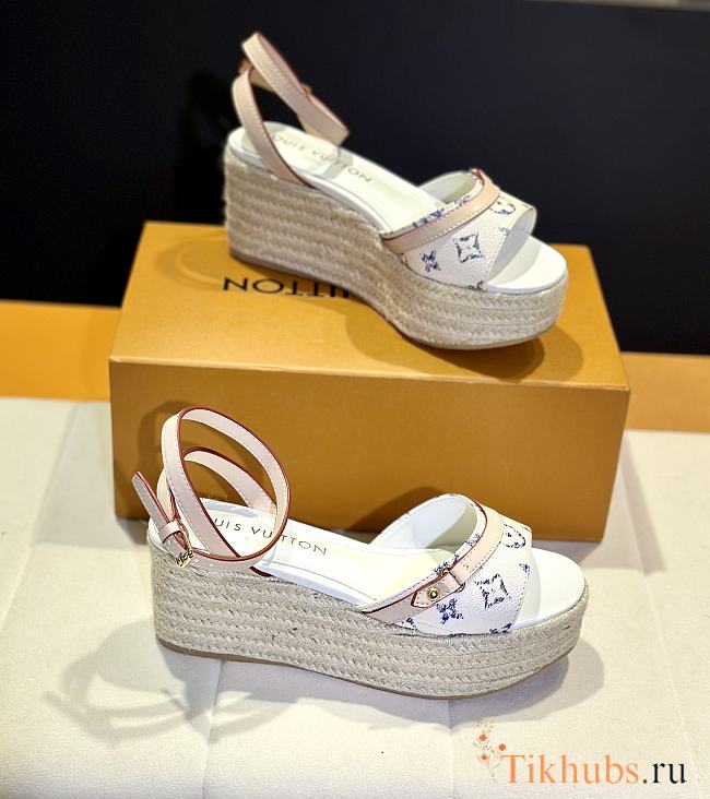 Louis Vuitton LV Helios Sandals Tweed White - 1