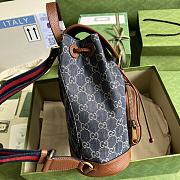 Gucci Backpack With Interlocking G Blue 26.5x30x13cm - 5