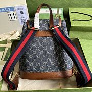 Gucci Backpack With Interlocking G Blue 26.5x30x13cm - 3