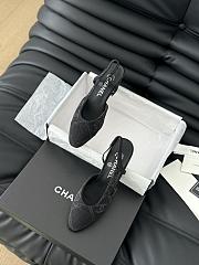 Chanel Slingback Pump Black Denim 5cm - 5