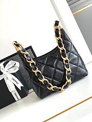 Chanel Hobo Bag Black Lambskin Gold 22.5x19.5x8.5cm - 3