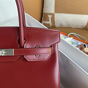 Hermes Birkin 30 Red Box Leather Silver 30cm - 2