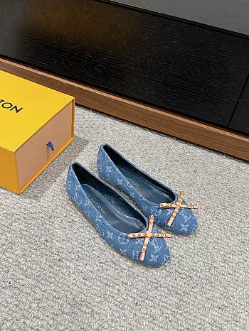 Louis Vuitton LV Blue Denim Ballerina Flat