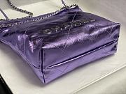 Chanel 22 Handbag Purple Silver 20x19x6cm - 5