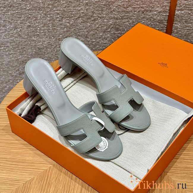 Hermes Light Green Sandal Heel 6cm - 1